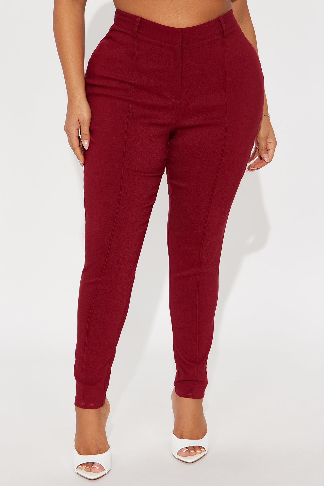 Raise The Bar Skinny Trouser - Burgundy Female Product Image