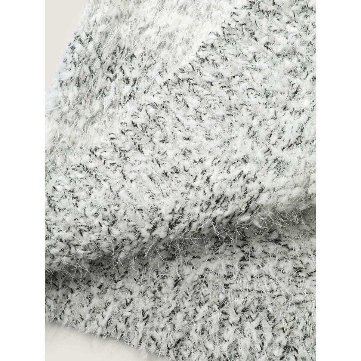 Plus Size Plush Textured Striped Knit Cardigan LightGray Women Playful Loose Long Sleeve Casual Cardigans BloomChic 22-24/3X Product Image