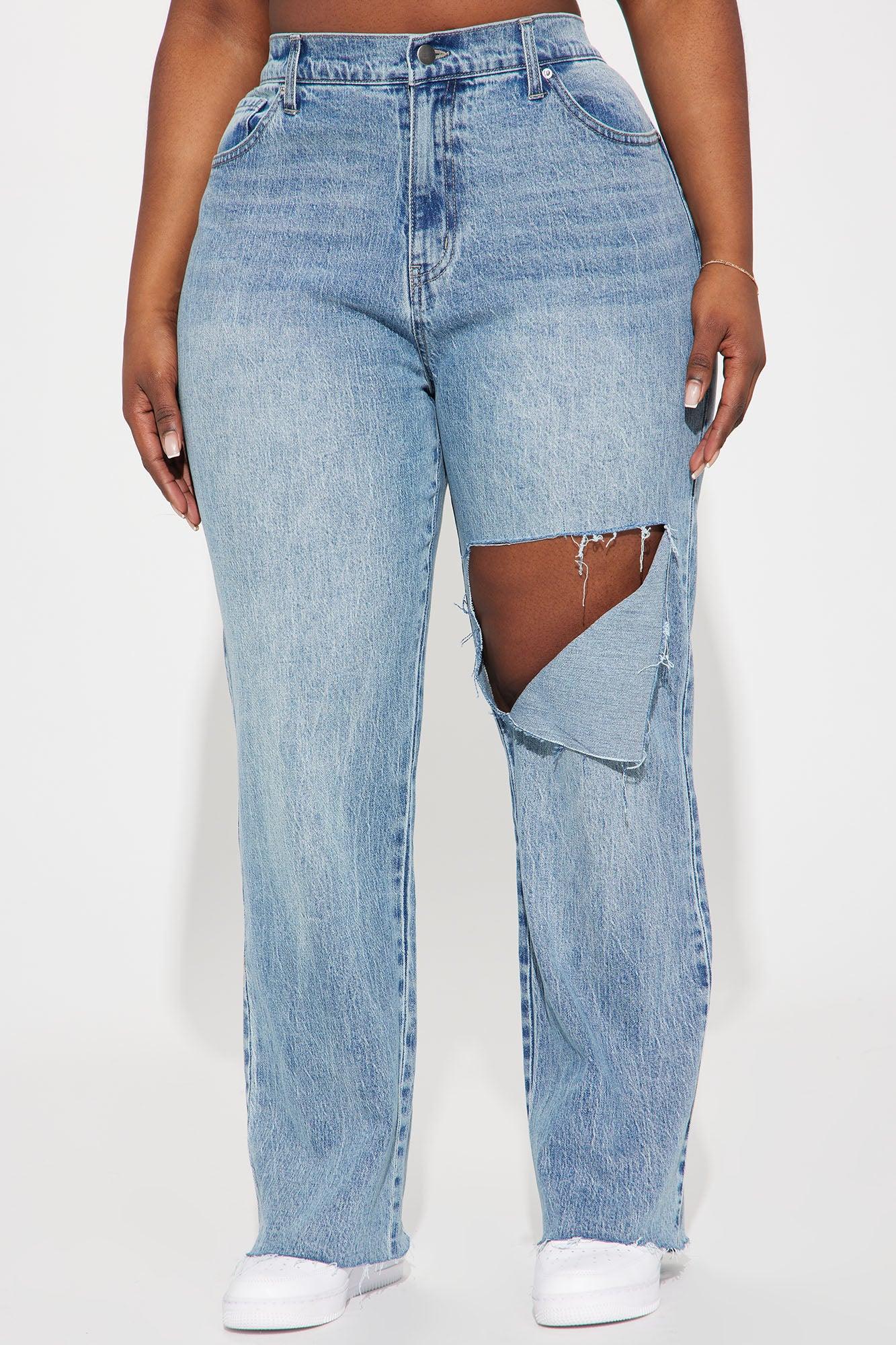 Catching Your Eye Stretch Straight Leg Jeans - Light Wash Product Image
