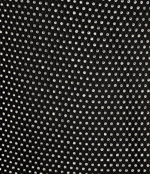 Gianni Bini Amora Rhinestone Crochet Sheer illusion Crew Neck Long Sleeve Sheath Midi Dress Product Image