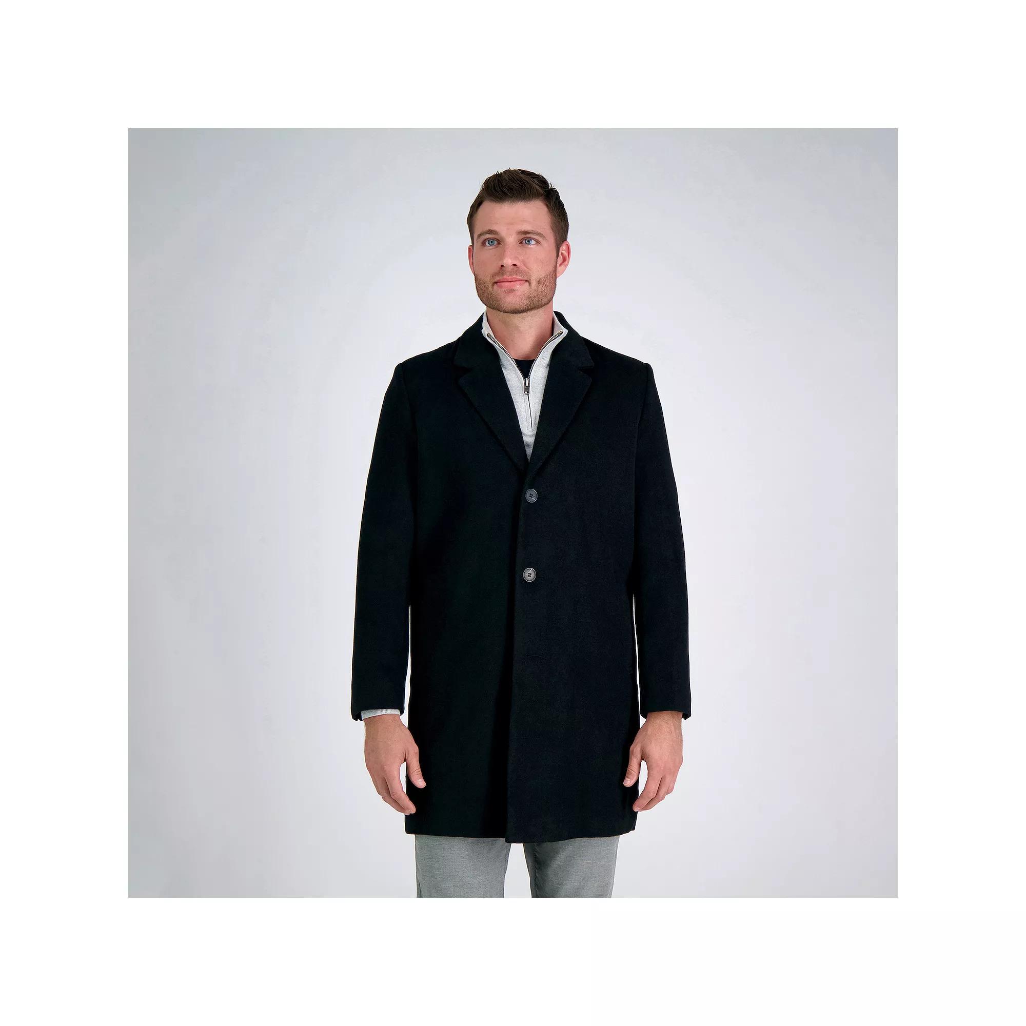 Men's Haggar Mid-Length Single Breasted Brushed Twill Topcoat,  Product Image