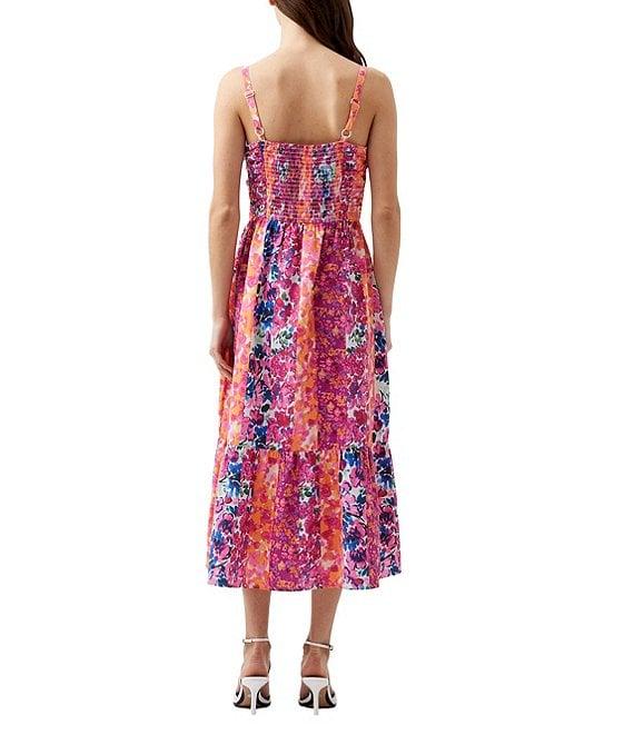 French Connection Carrie Era Floral Square Neck Sleeveless Midi Dress Product Image