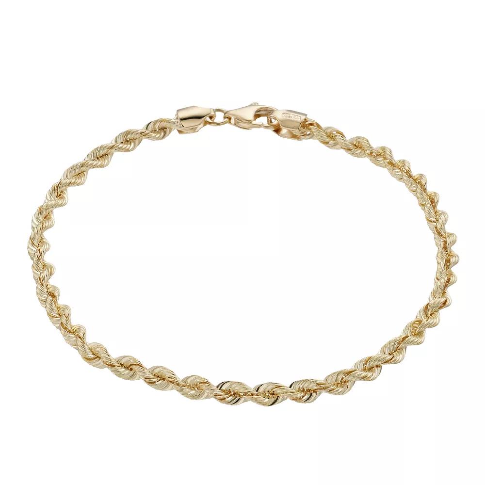 Womens 14K Yellow Gold Rope Chain Bracelet Product Image