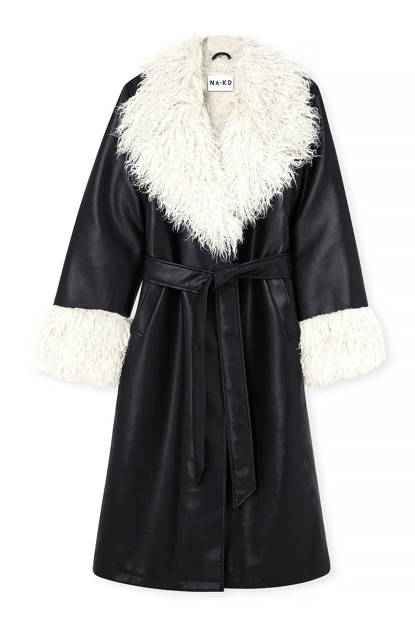 Belted Pu Bonded Long Coat Product Image