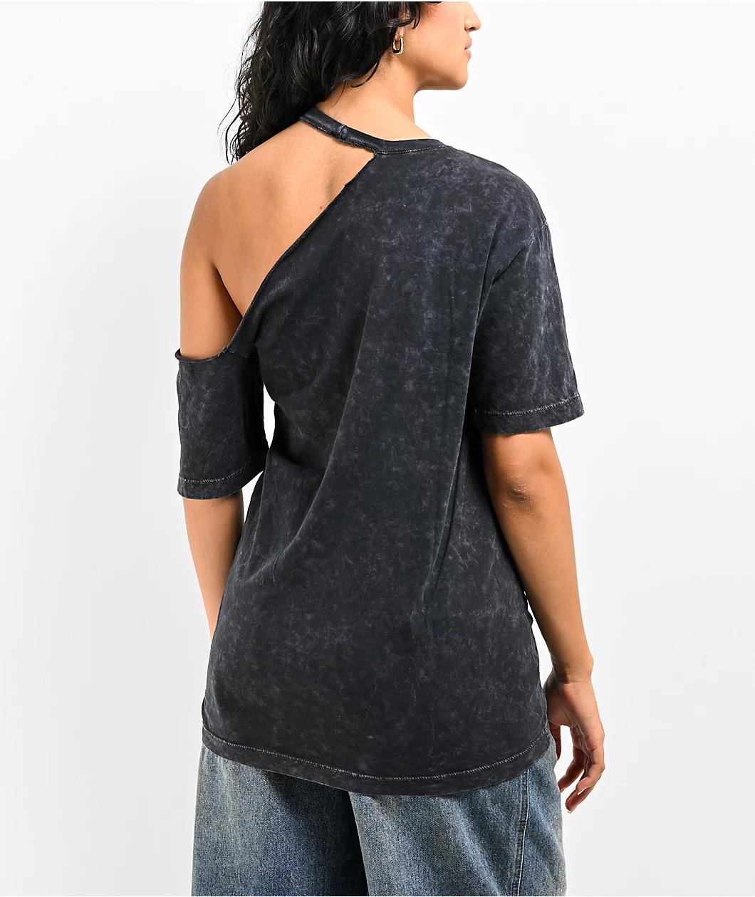 Affliction Davey Jones Black Wash Cutout T-Shirt Product Image