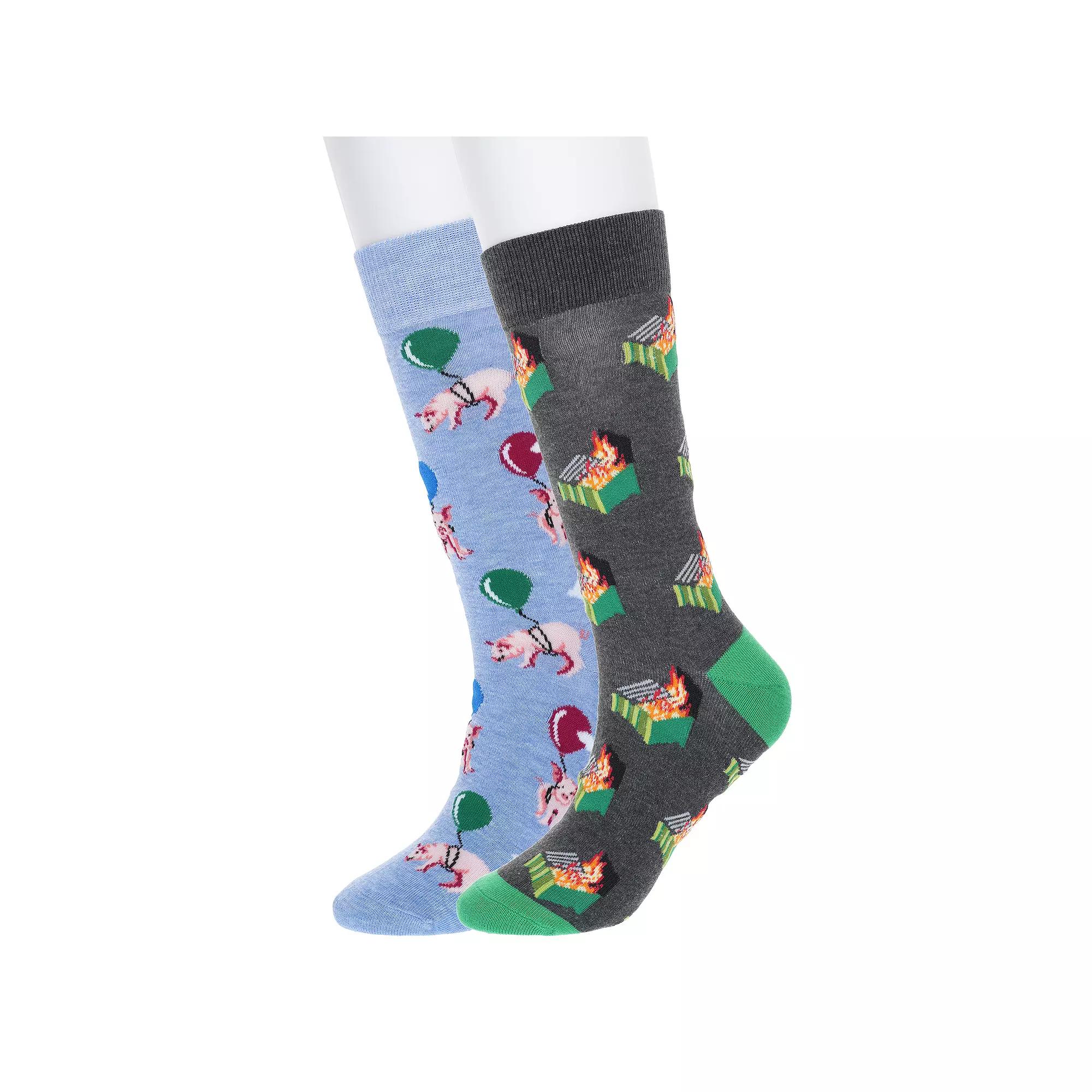 Men's Twisted Toes Novelty Socks, Dumpster Red Pig Fly Product Image