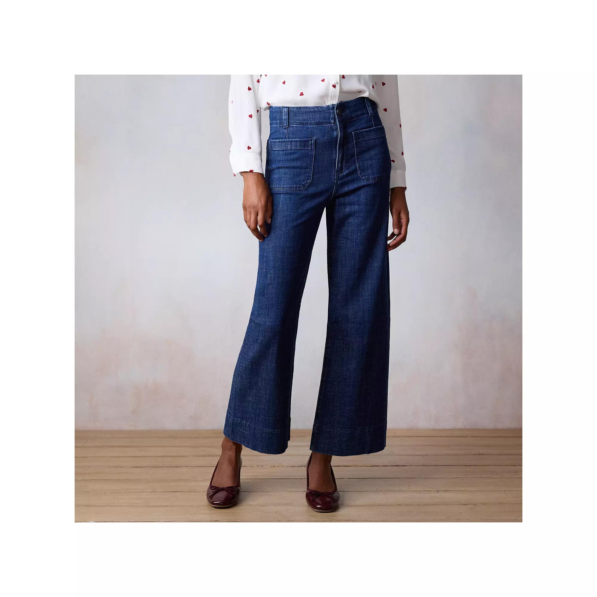 Women's LC Lauren Conrad Super High-Rise Wildflower Wide Leg Cropped Pants,  Product Image