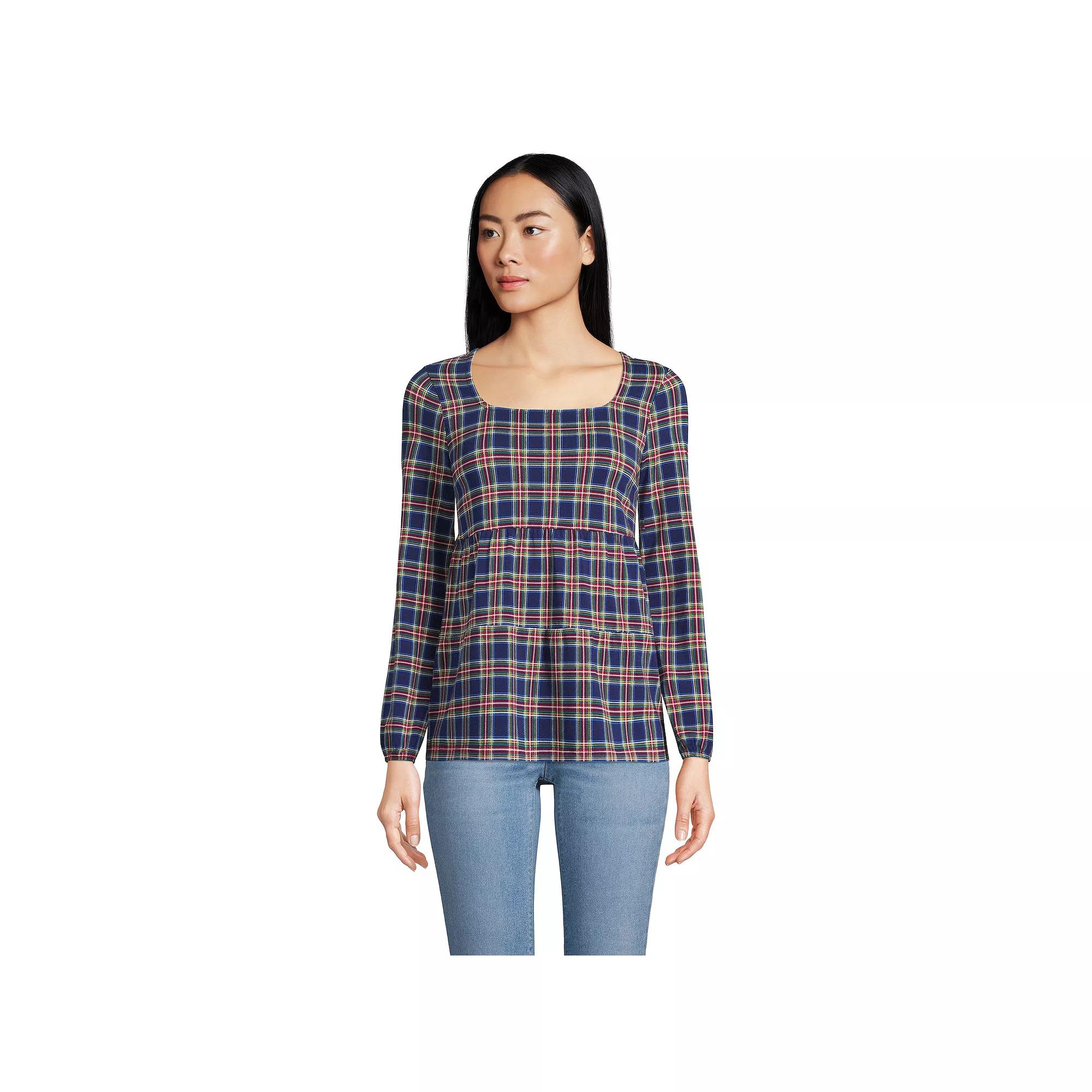 Women's Lands' End Squareneck Tiered Top,  Product Image