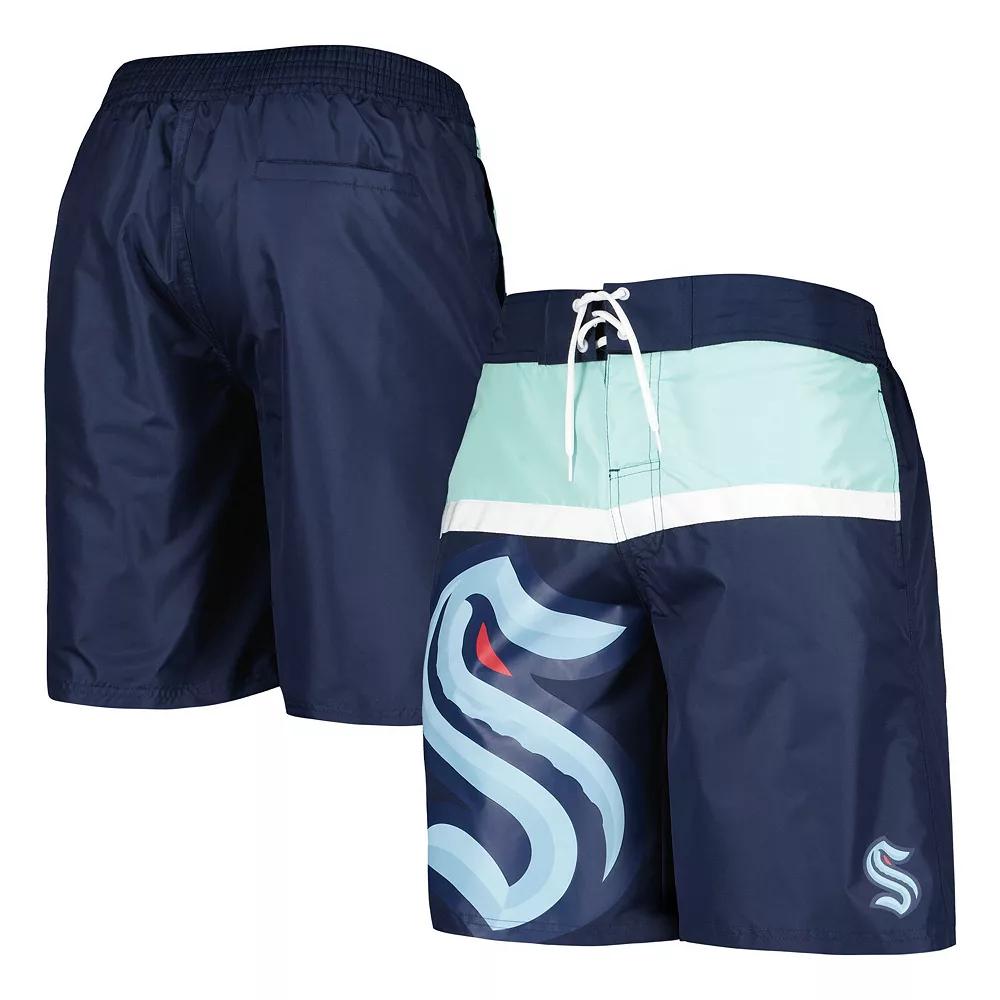 Men's Starter Deep Sea Blue Seattle Kraken Sea Wind Swim Trunks, Size: Small, Krk Blue Product Image