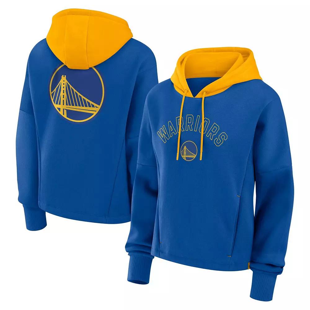 Women's Fanatics  Deep Royal Golden State Warriors Post Up Boxy Pullover Hoodie, Size: Large, Team Product Image