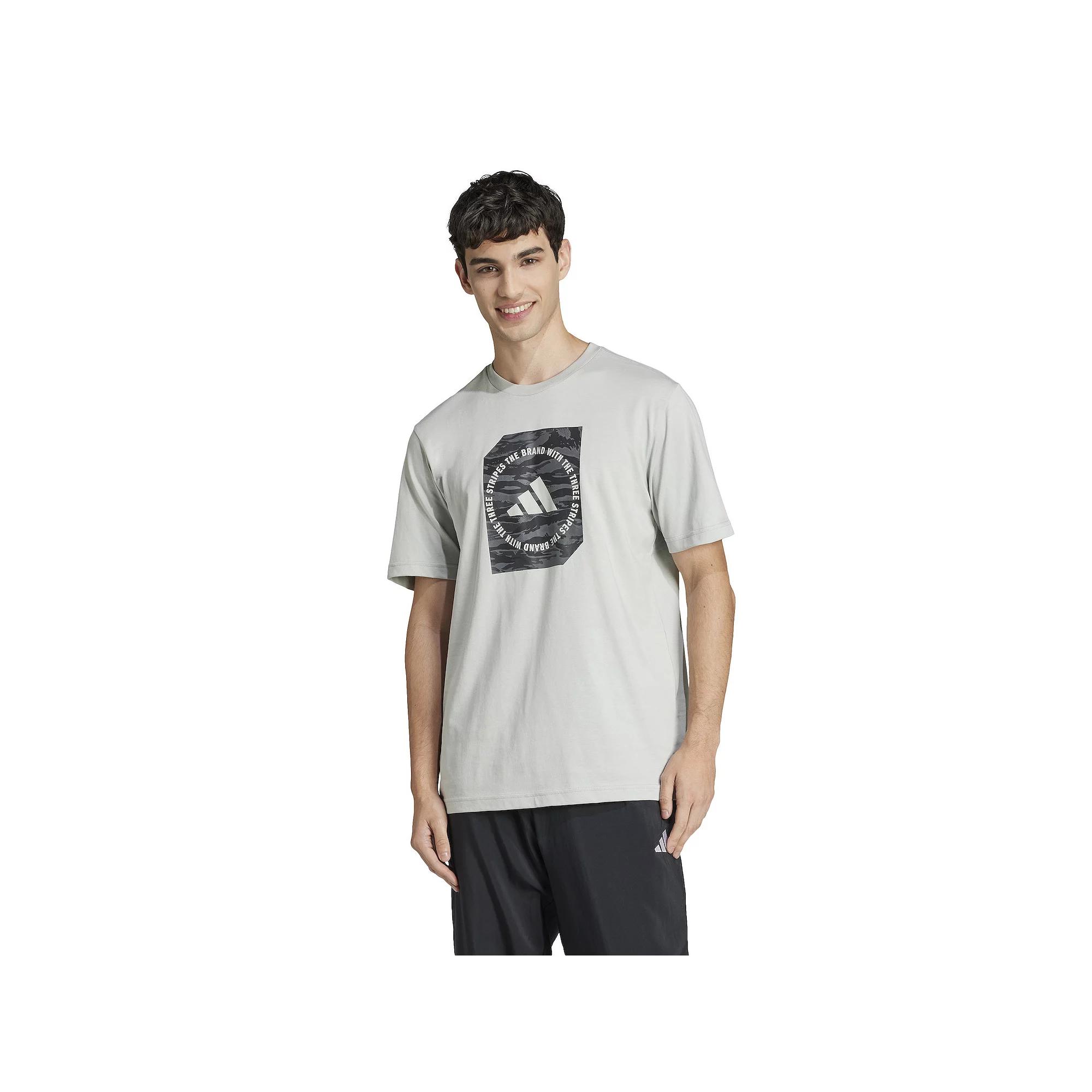 Men's adidas Camouflage Logo Tee, Size: XXL, Wonder Silver Product Image
