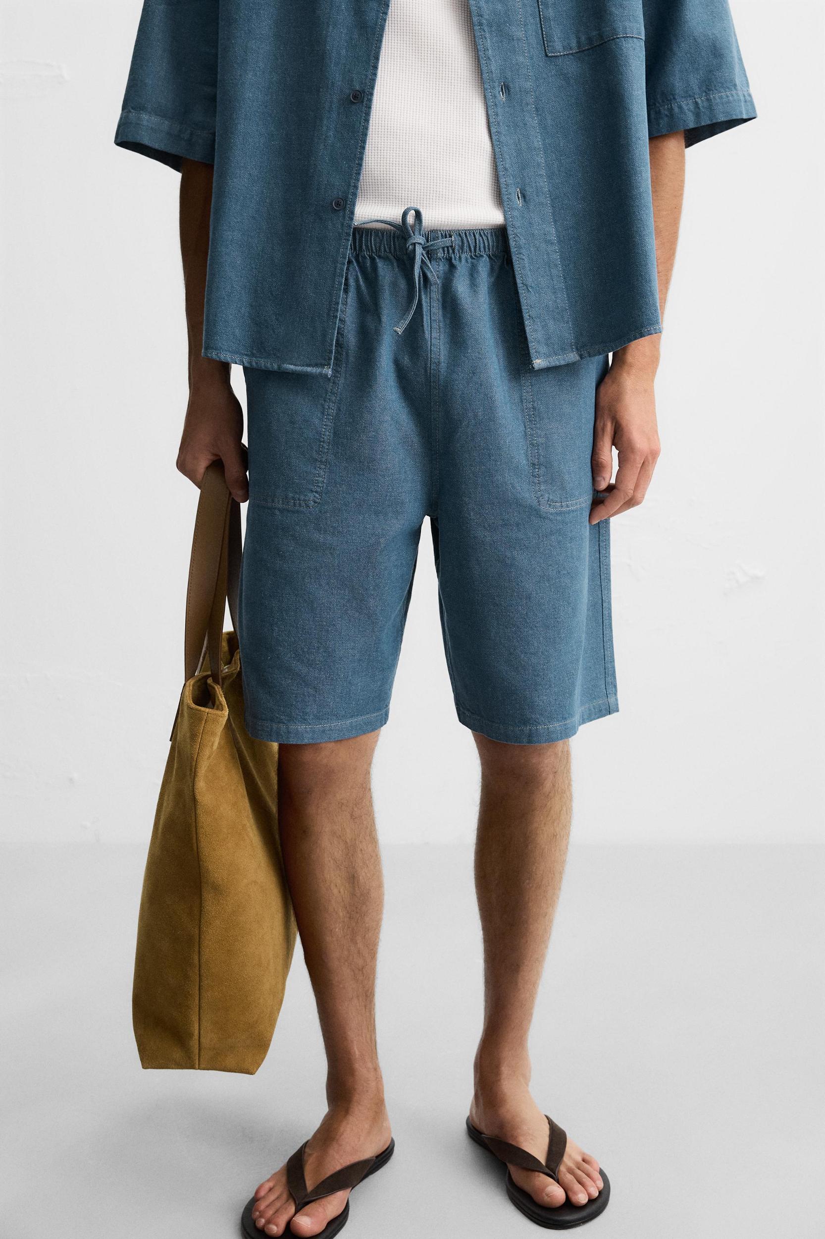 RELAXED FIT DENIM SHORTS Product Image