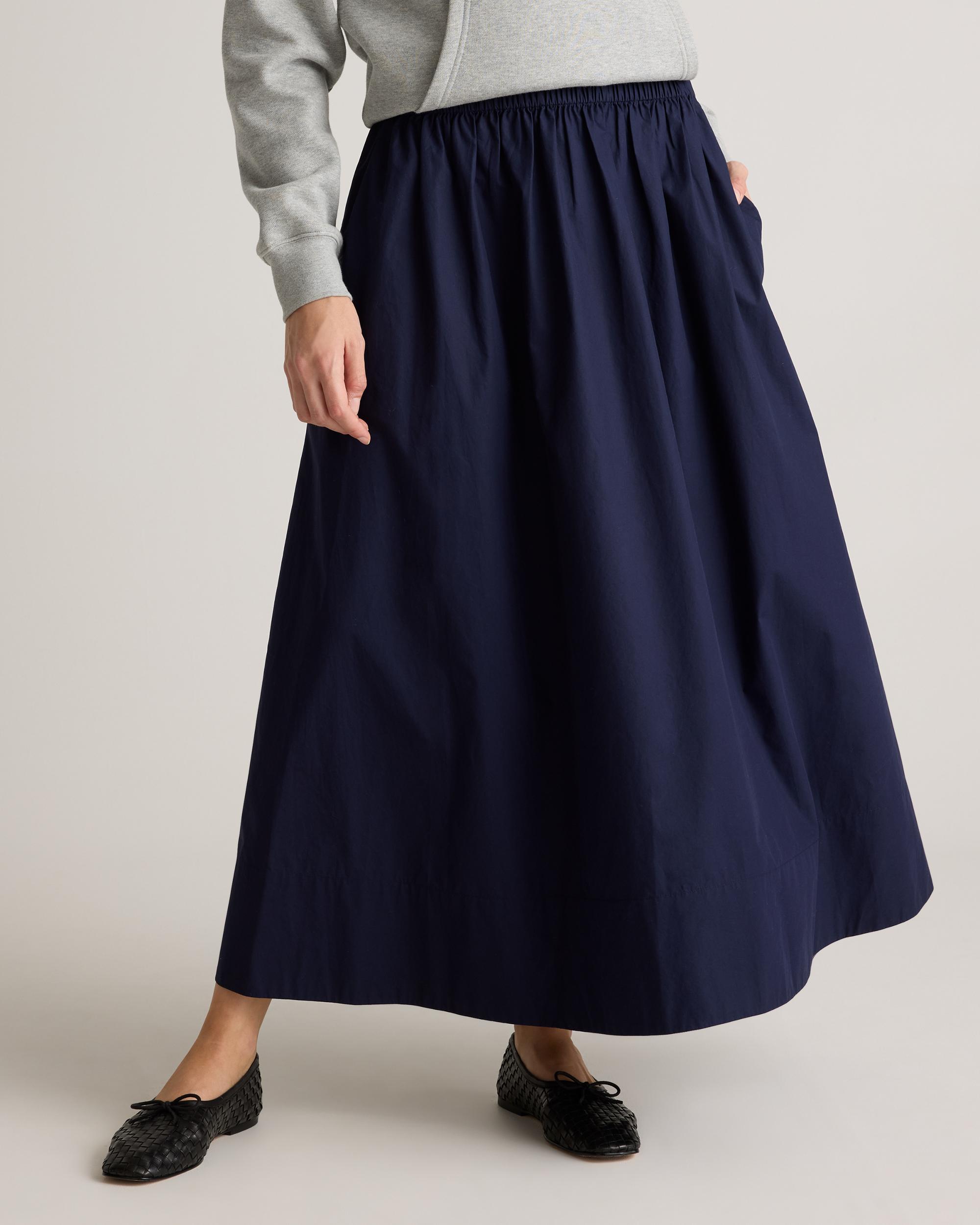 Quince | Women's Poplin A-line Maxi Skirt Organic Cotton Product Image