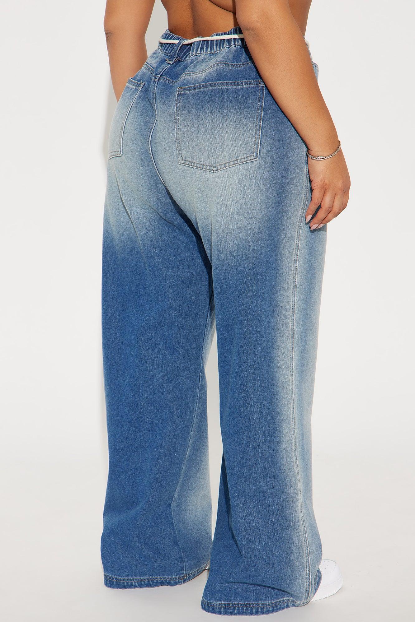 Maeve Tie Waist Wide Leg Jeans - Medium Wash Product Image