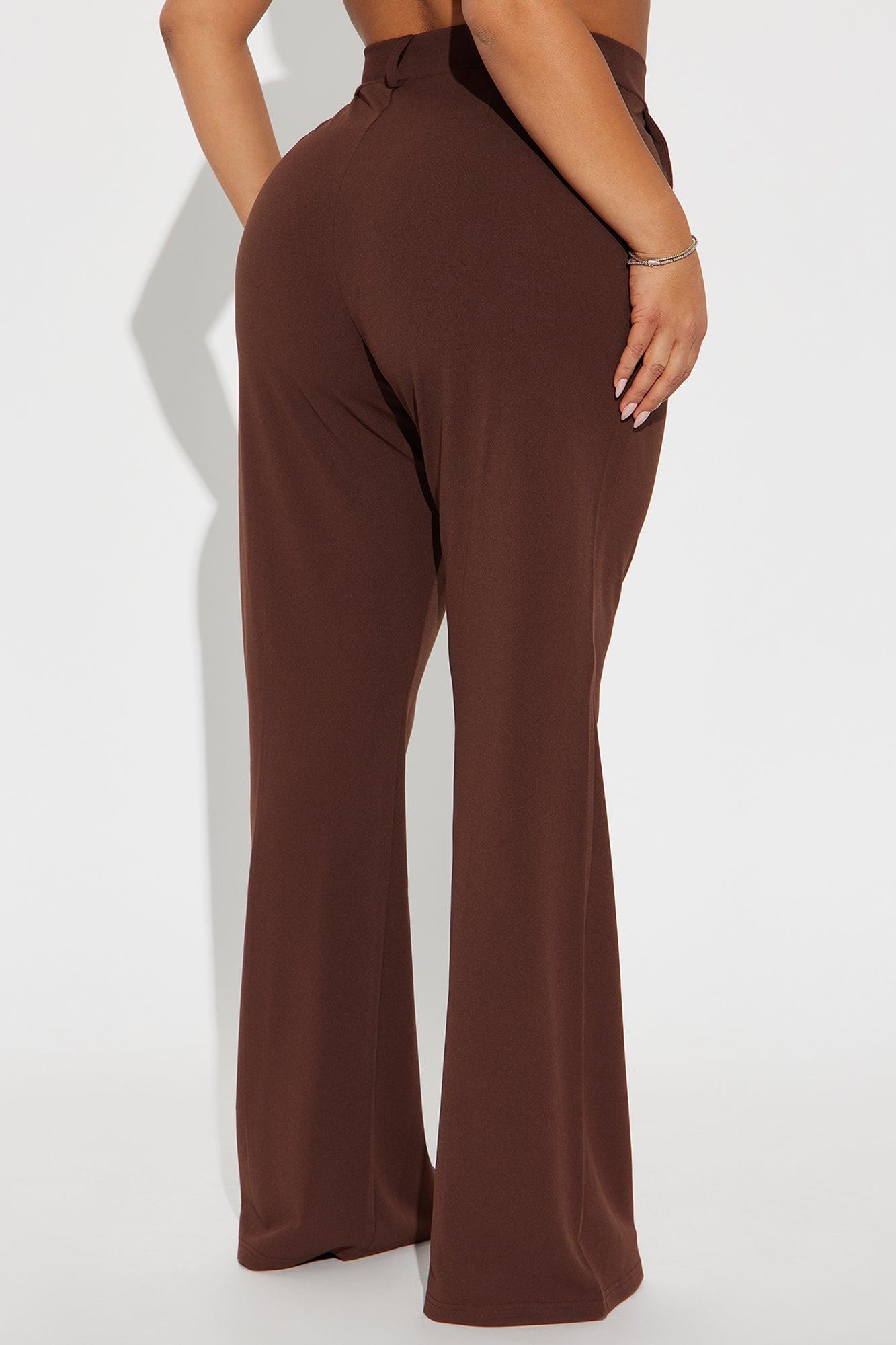 Heidi Wide Leg Trouser Pant - Chocolate Product Image