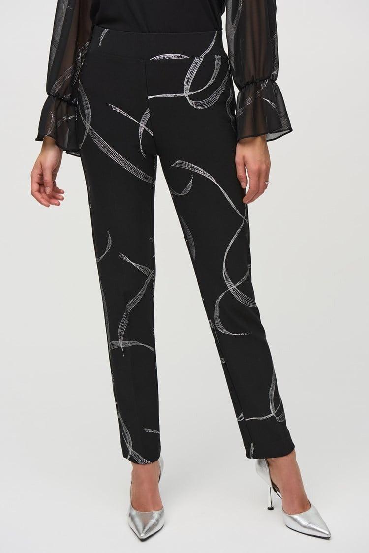 Silky Knit Abstract Print Pull-On Pants Product Image