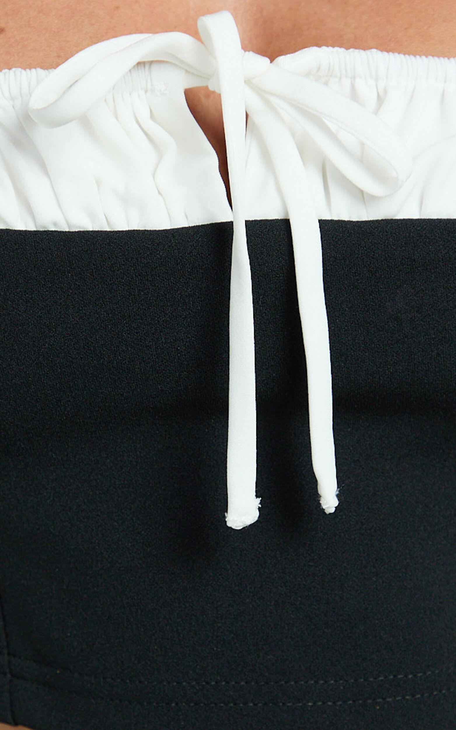 Makenzie Top - Tie Front Corset Cami Top in Black Product Image