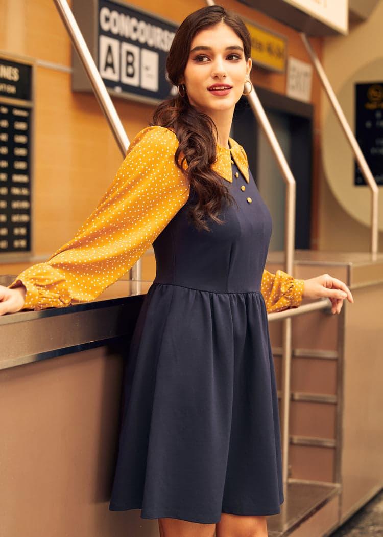 Doo-Wop Daydreamer Contrast Dress Product Image