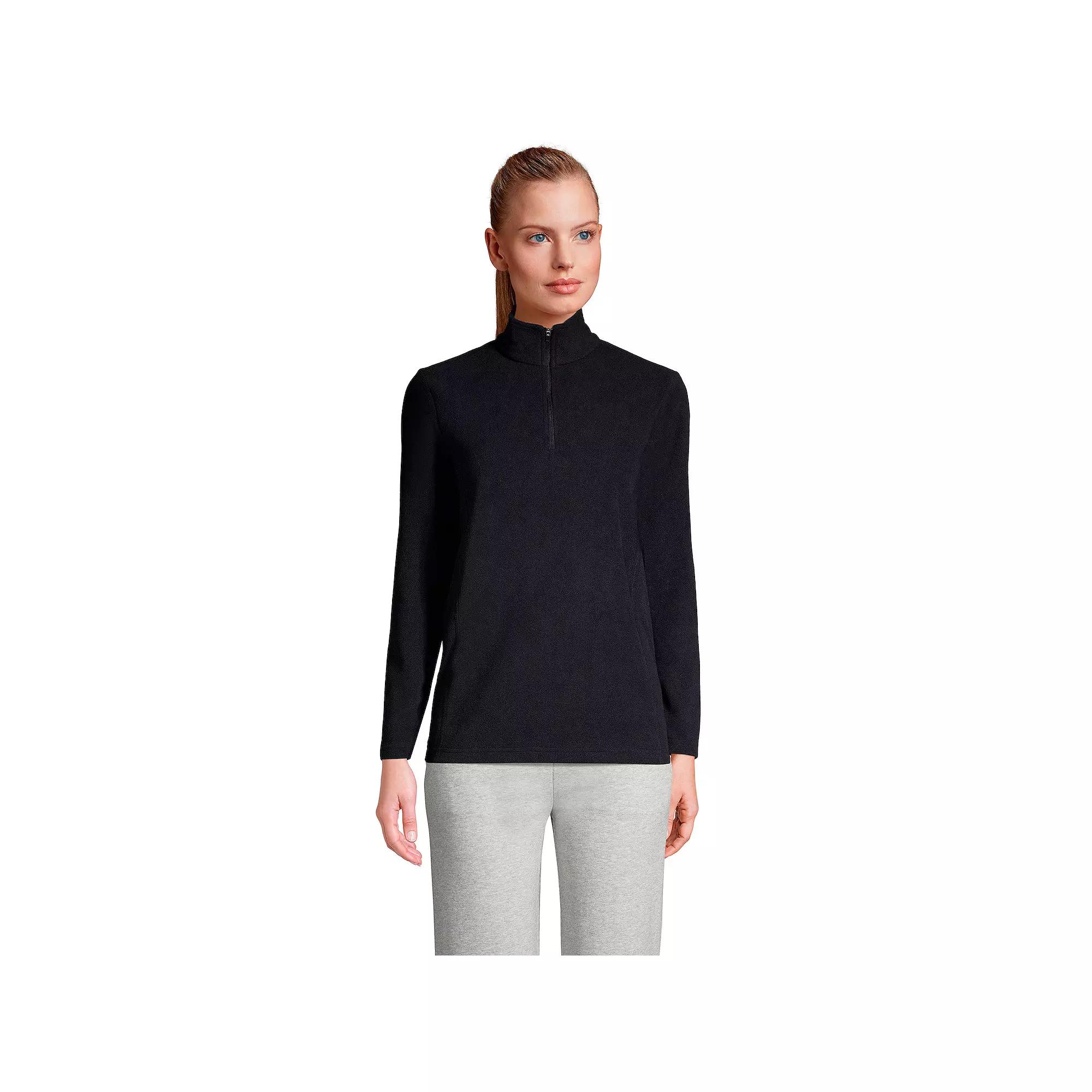 Women's Lands' End Quarter-Zip Fleece Pullover,  Product Image