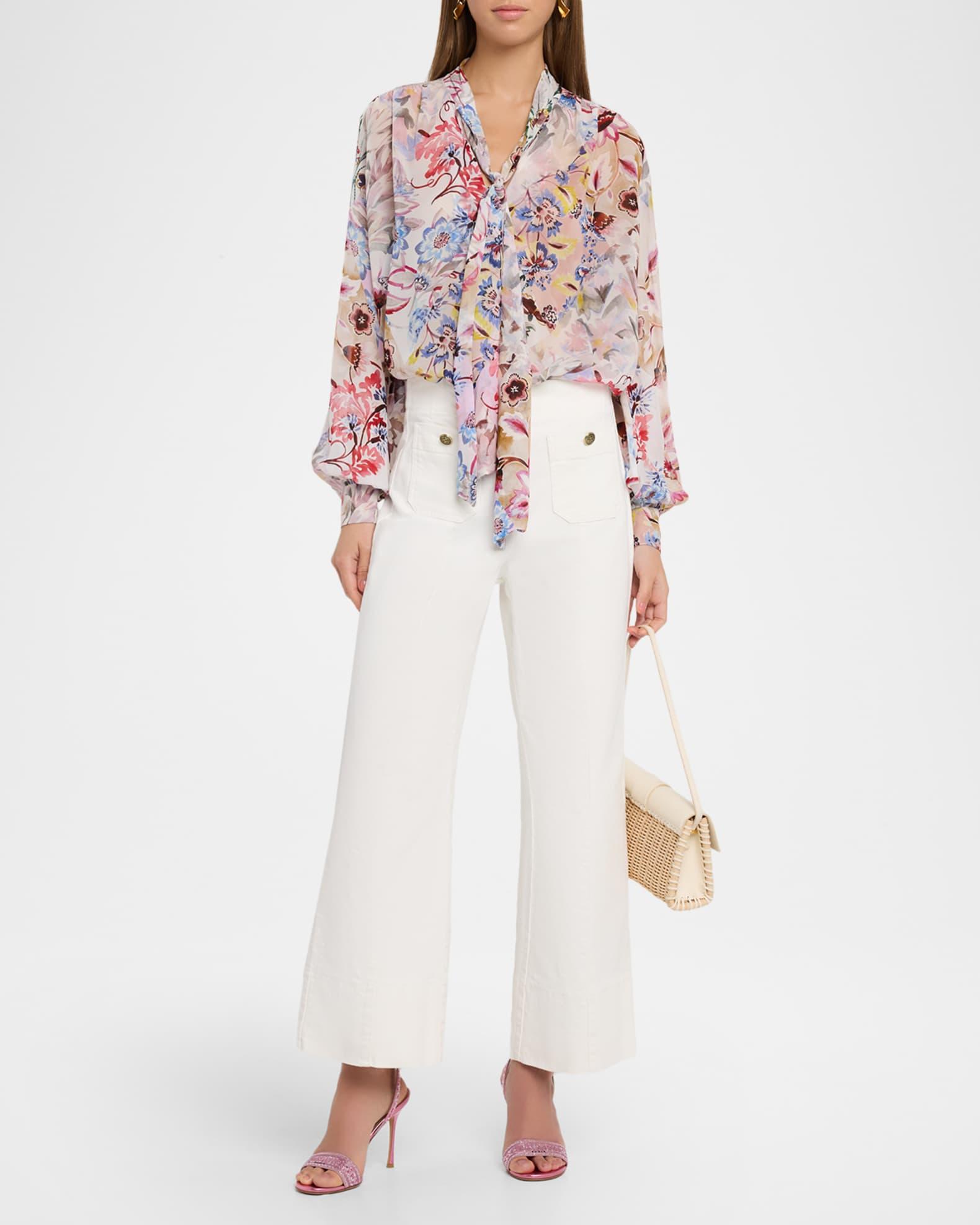 Bruco Floral-Print Georgette Blouse Product Image