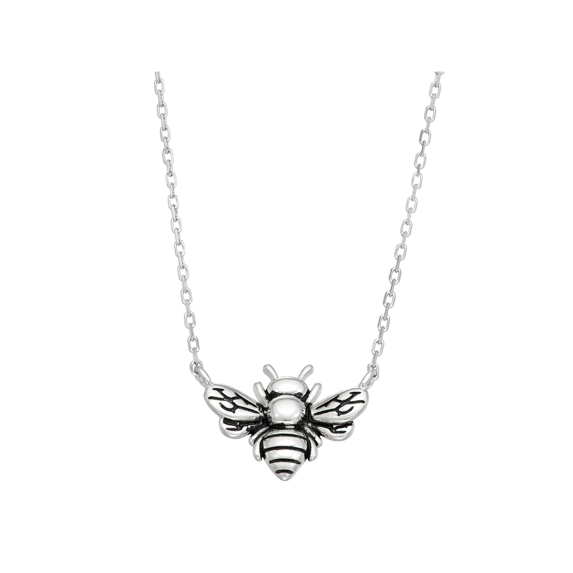 Sterling Silver Bumblebee Necklace, Women's, Size: 16" Product Image