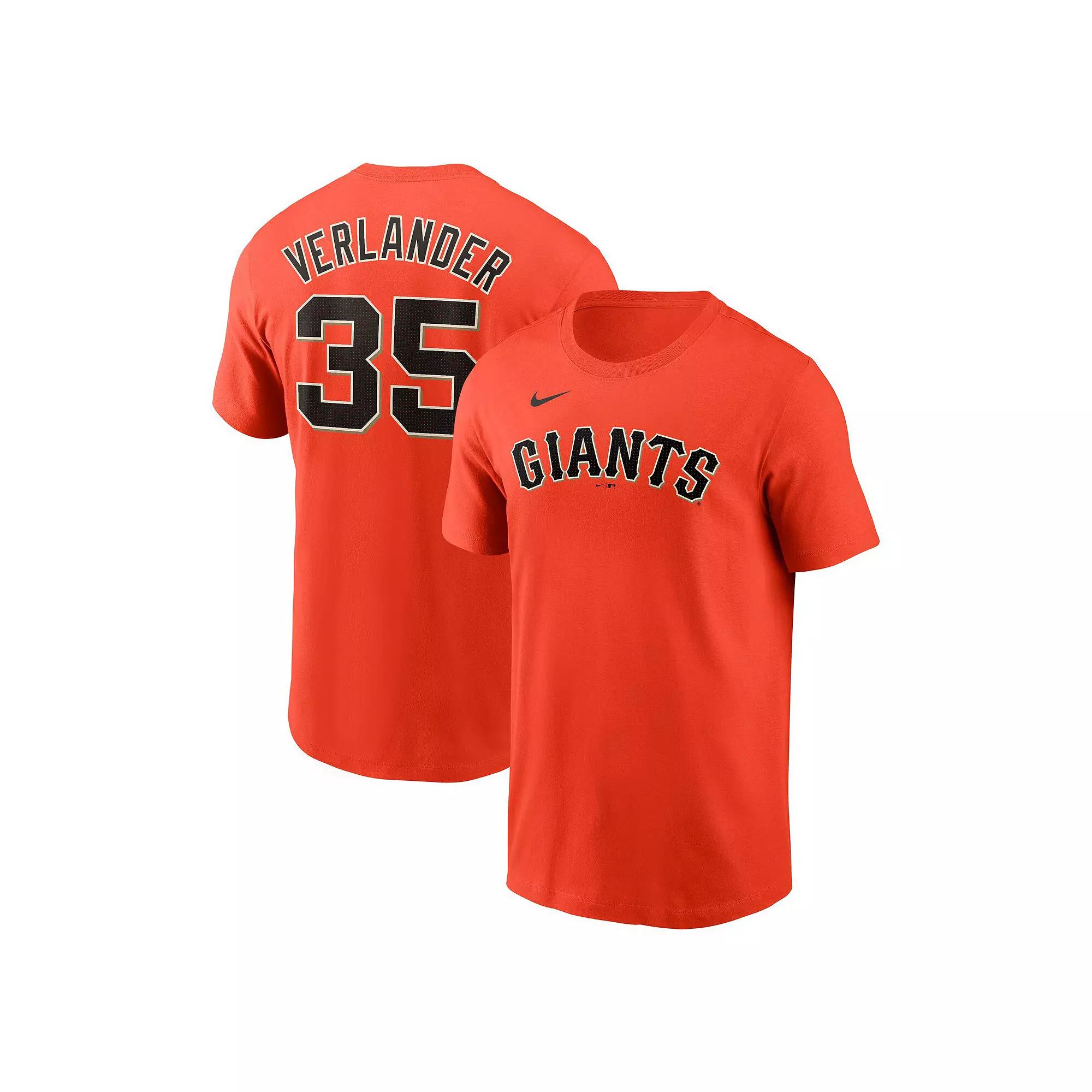 Men's Nike Justin Verlander Orange San Francisco Giants Fuse Name & Number T-Shirt,  Product Image