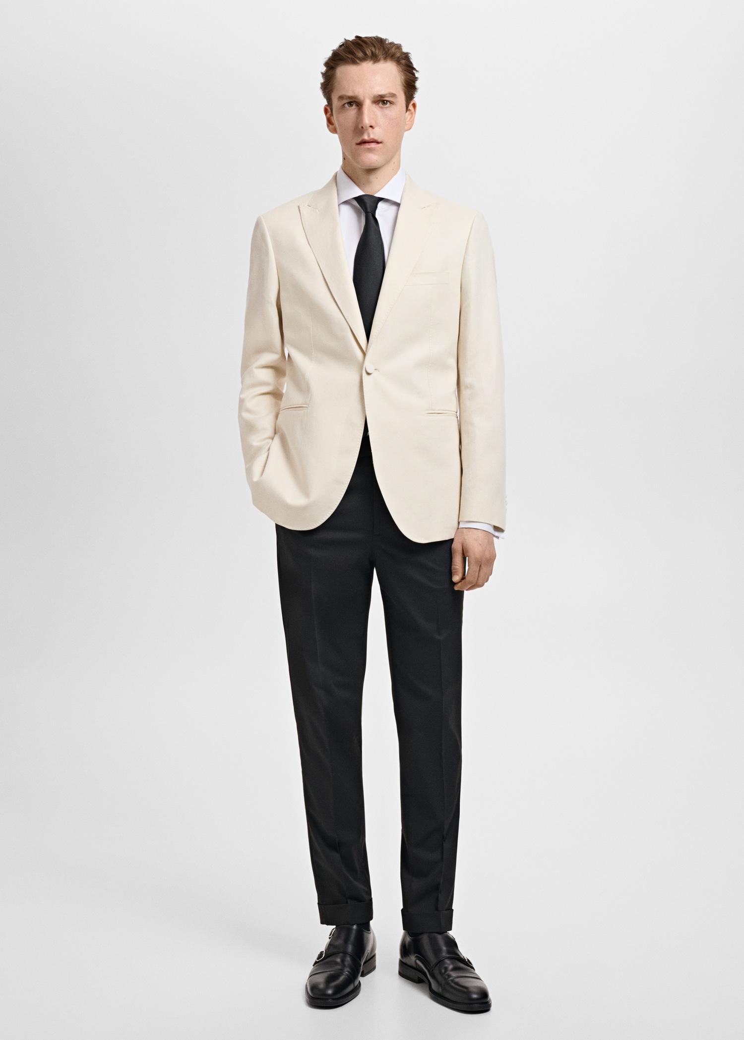Slim-fit linen suit blazer - Men | MANGO USA Product Image