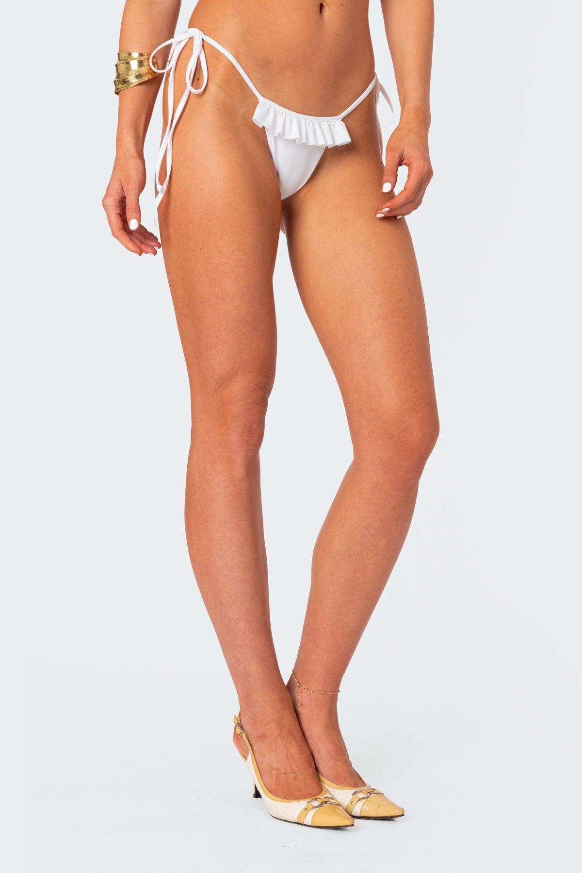 Joelle Ruffled String Bikini Bottom Product Image