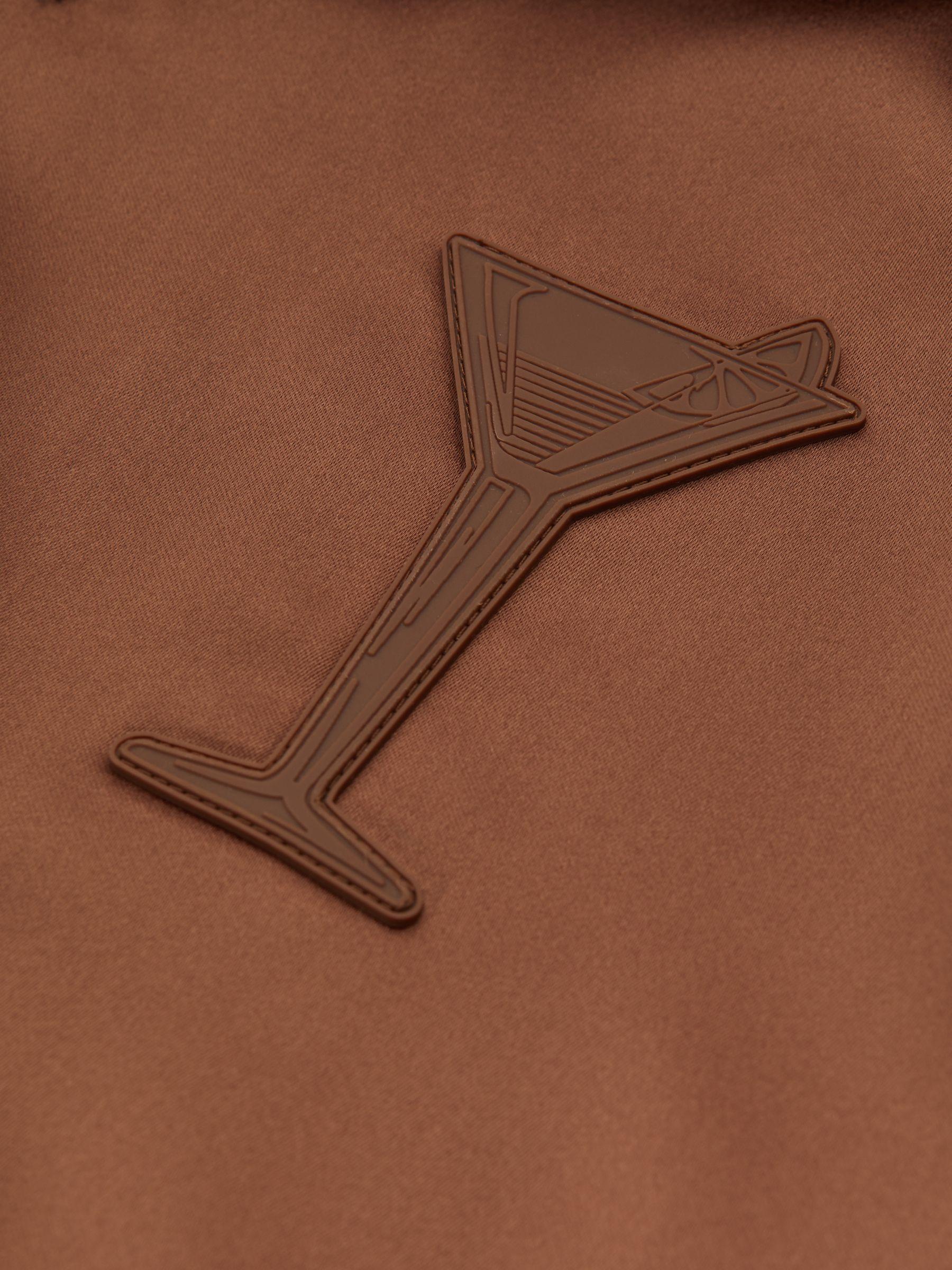 Noto Tobacco/Ecru Ché Satin Effect Colourblock Cuban Collar Shirt Product Image