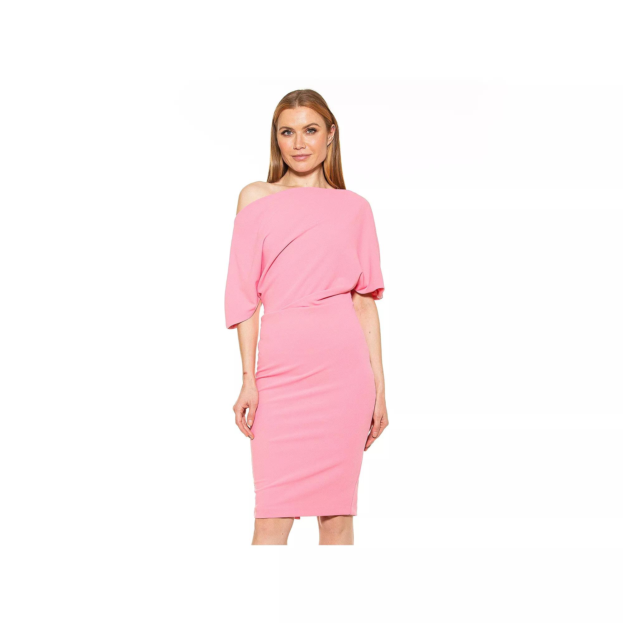 Women's ALEXIA ADMOR Olivia Draped One-Shoulder Sheath Dress,  Product Image