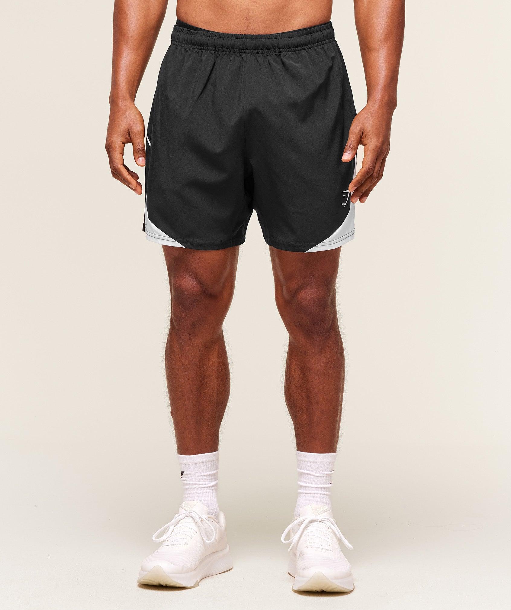 Gymshark Arrival Block 6" Shorts - Black Male Product Image