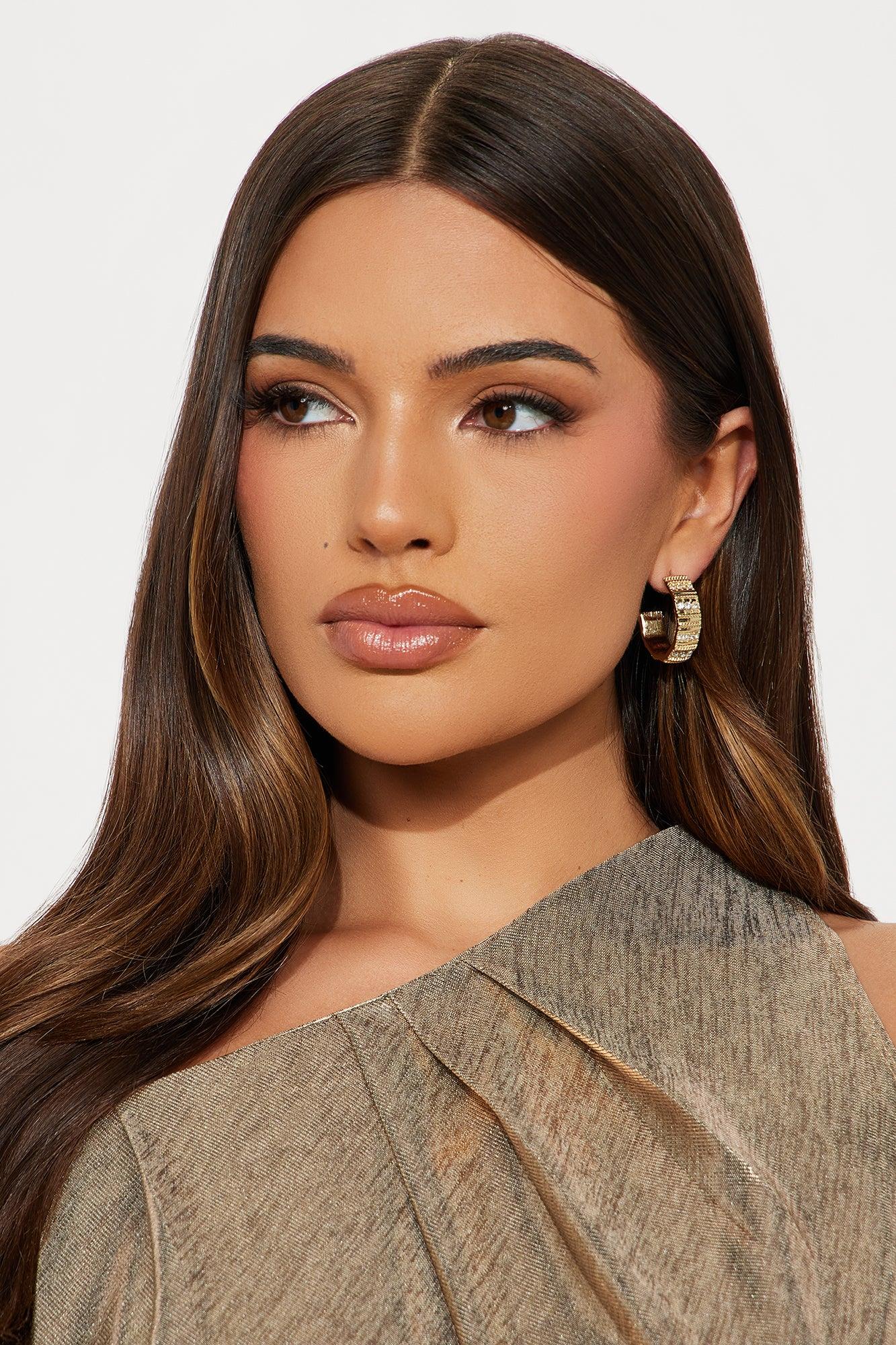 Fancy Talk Hoop Earring - Gold Product Image