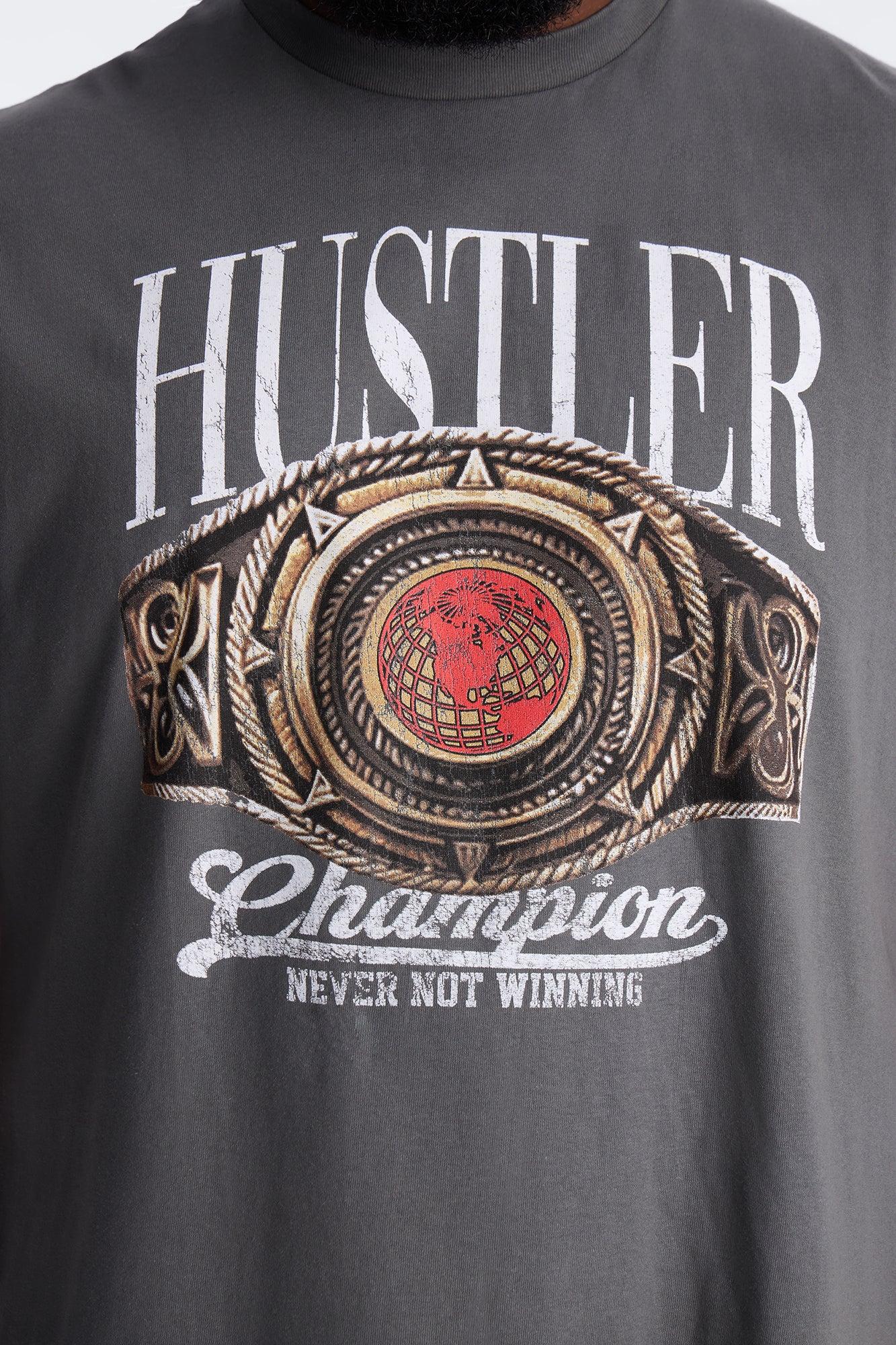 Hustler Never Not Winning Muscle Tee - Charcoal Male Product Image