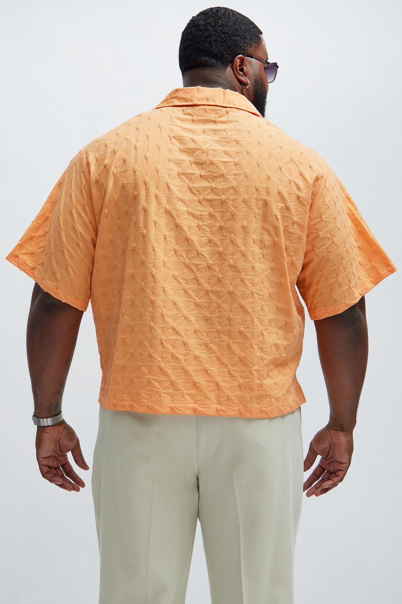 Tracer Textured Cropped Shirt - Peach Product Image