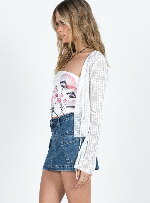 Zakai Cargo Mini Skirt Mid Wash Denim Product Image