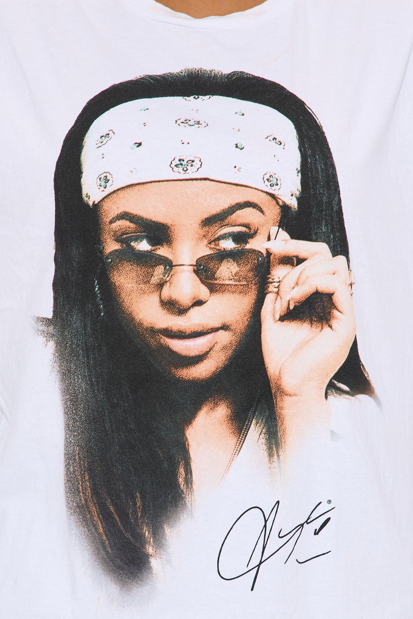 Aaliyah Washed Oversized Tee - White Female Product Image