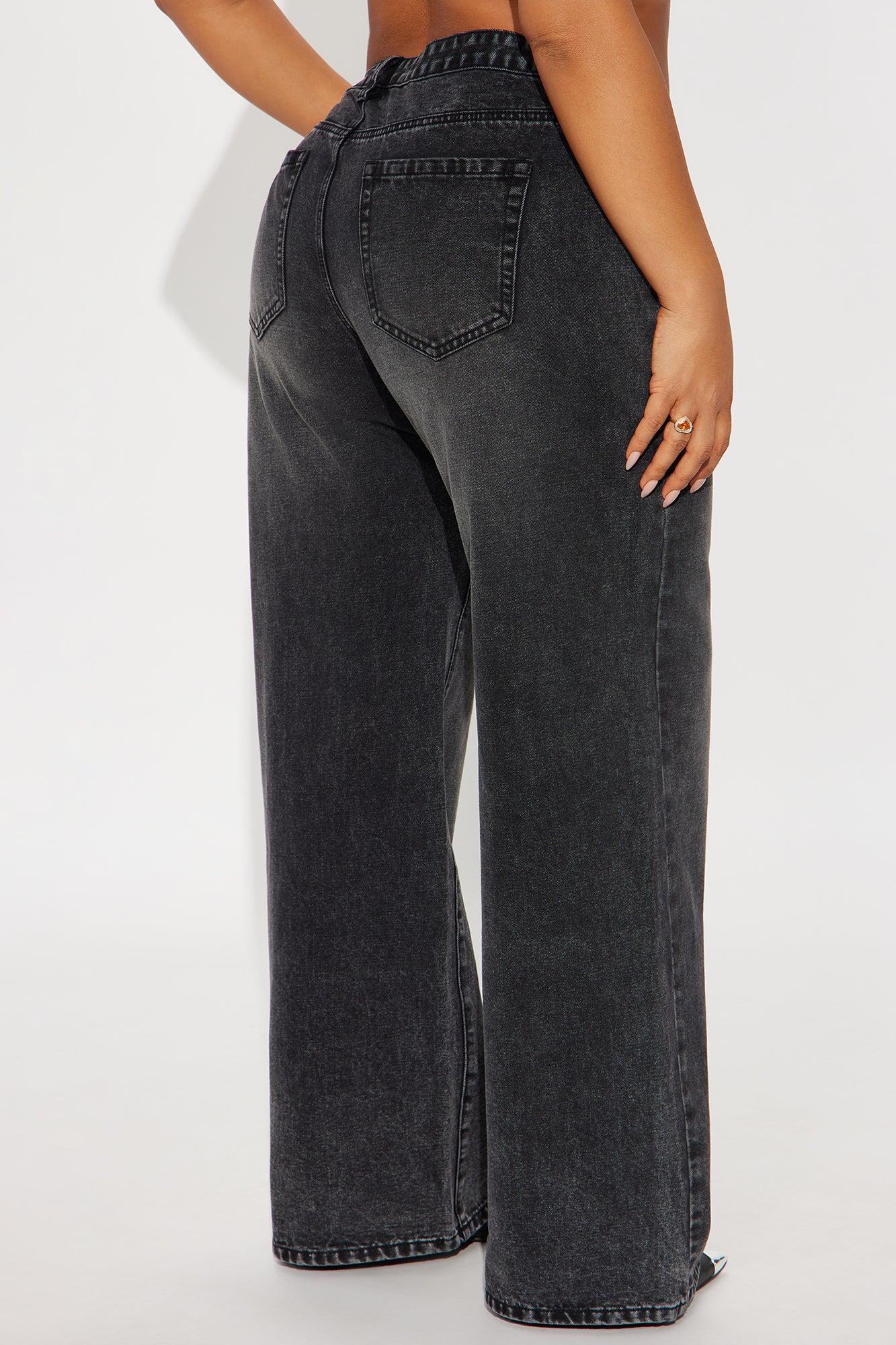 Westside Low Rise Wide Leg Jean - Black Wash Female Product Image