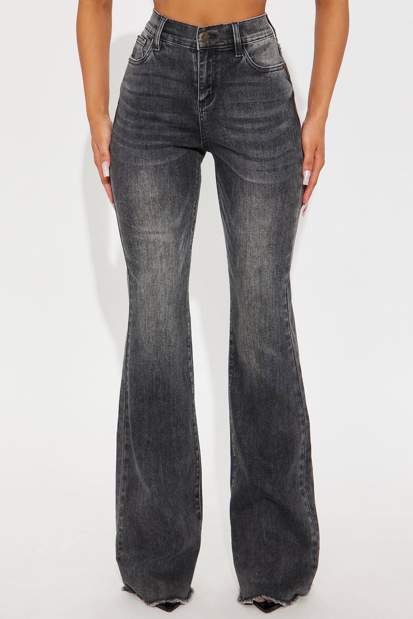 Tall Best Behavior Stretch Flare Jean - Black Wash Female Product Image