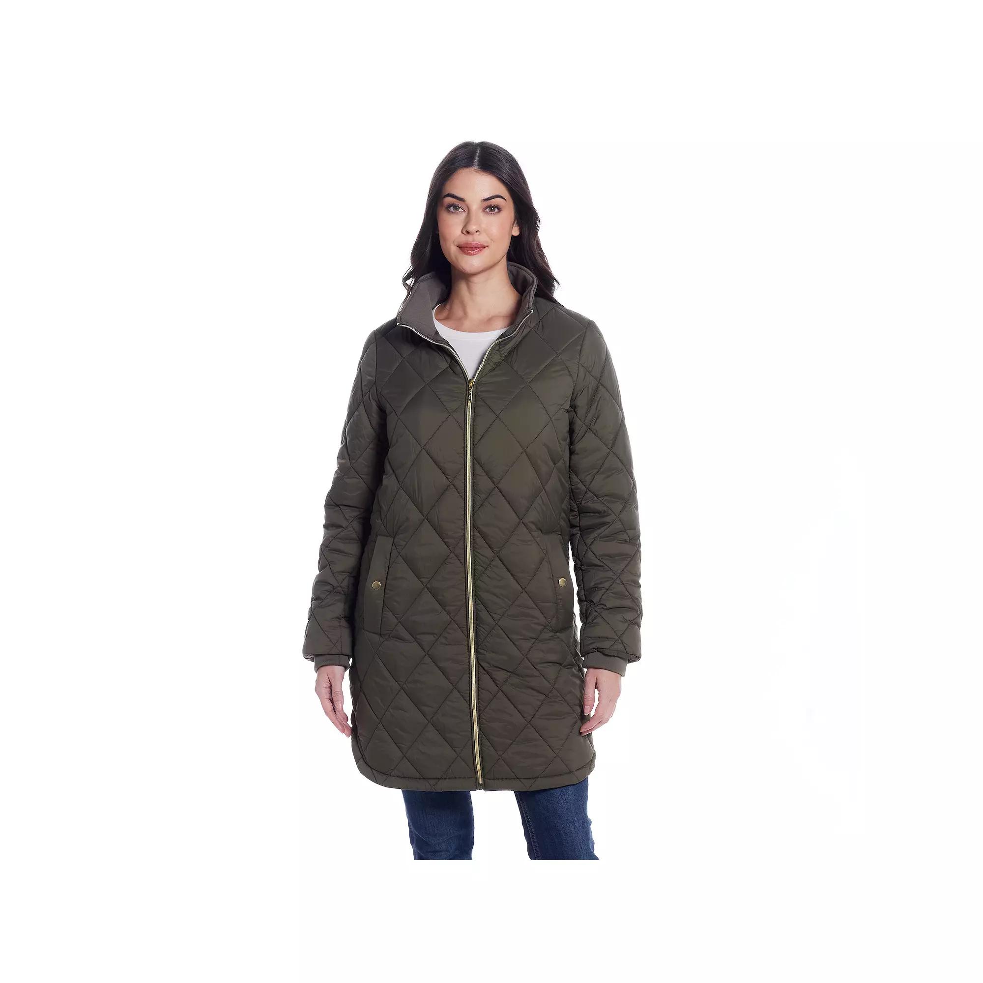 Women's Weathercast Quilted Zip Front Walker Jacket, Size: XL, Dusty Green Product Image