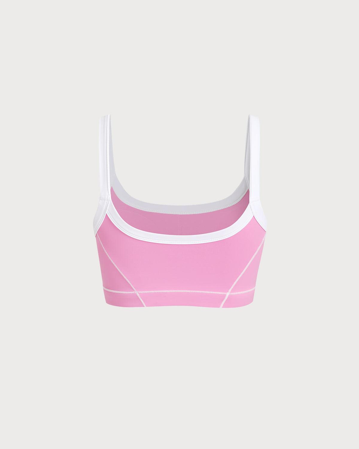 Pink Contrast Yoga Tank Top Product Image