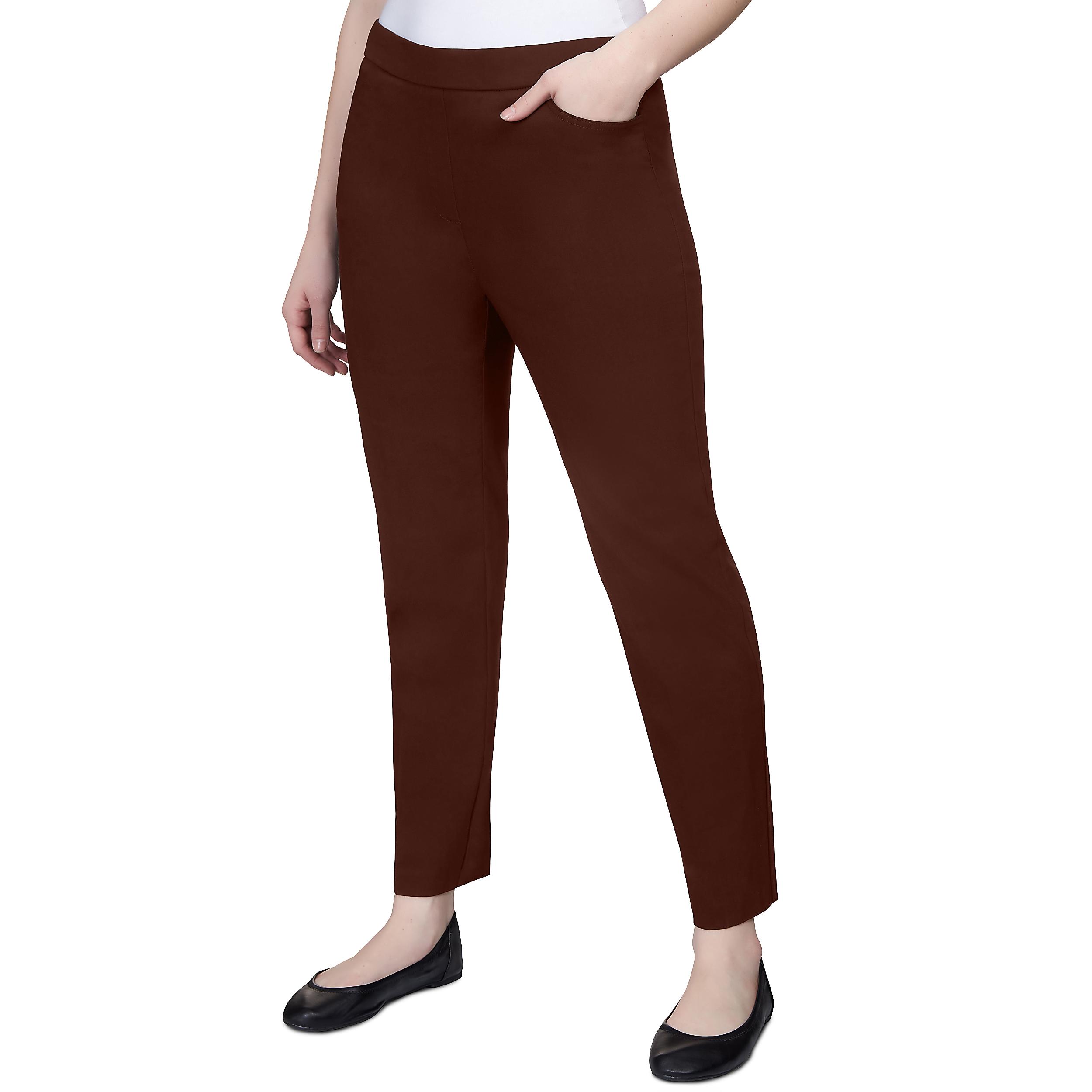 Alfred Dunner Petite Classic Allure Fit Proportioned Pant with Elastic Comfort Waistband Average Length Product Image