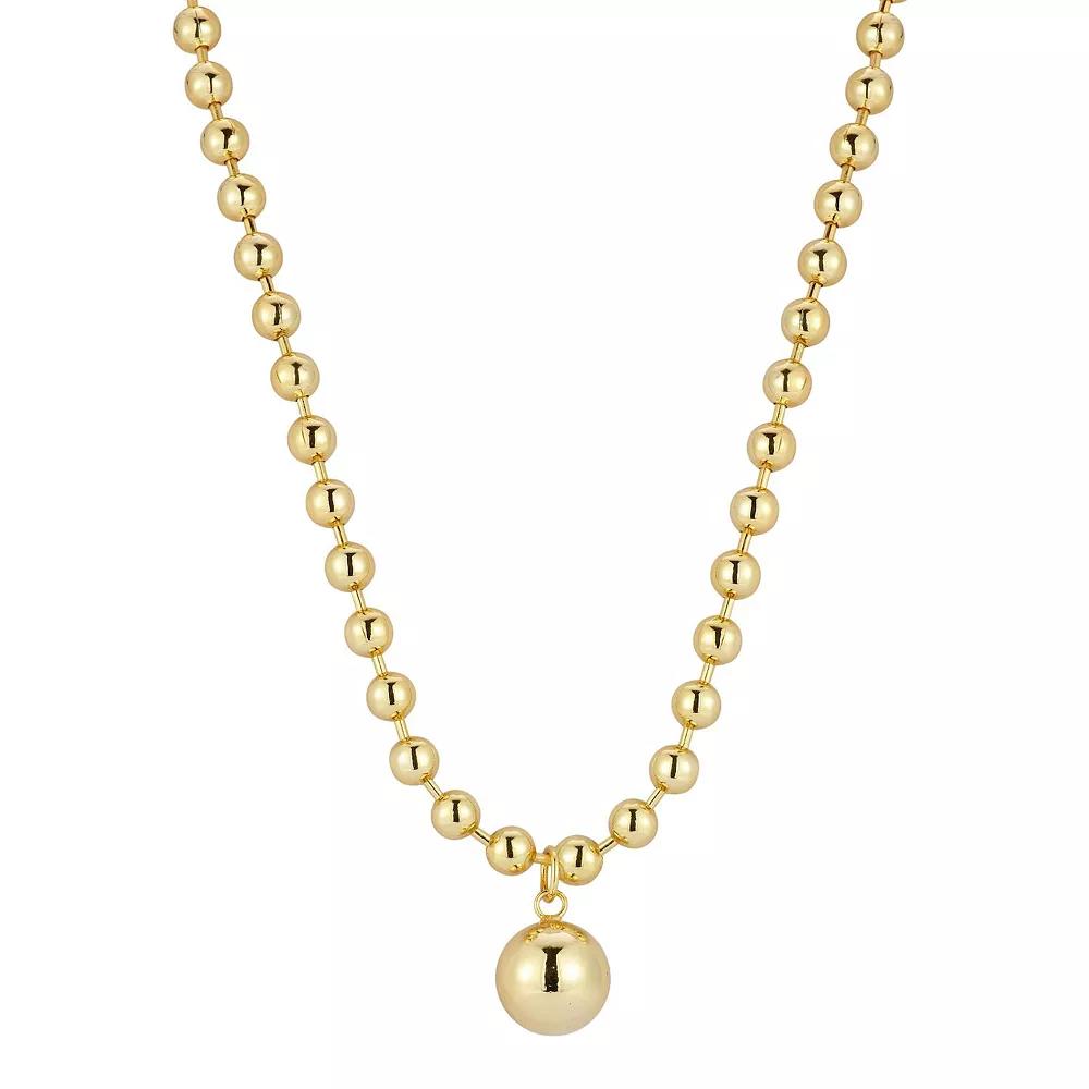 WINX 18k Gold Plated Bold Ball Pendant Necklace, Women's, Size: 18", Gold Tone Product Image