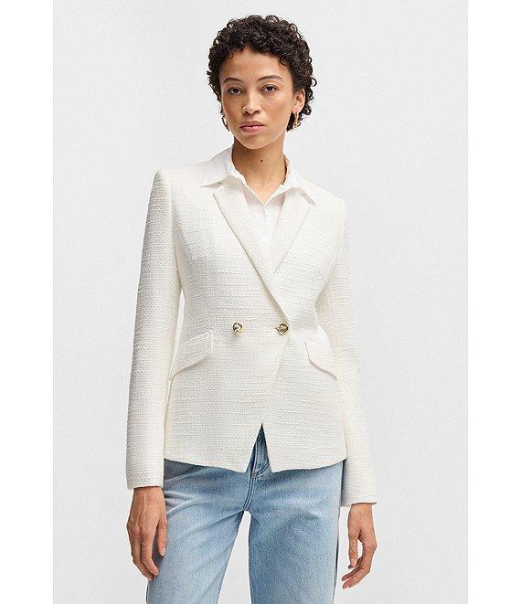 BOSS by Hugo Boss Jatawa Tweed Notch Lapel Long Sleeve Blazer Product Image