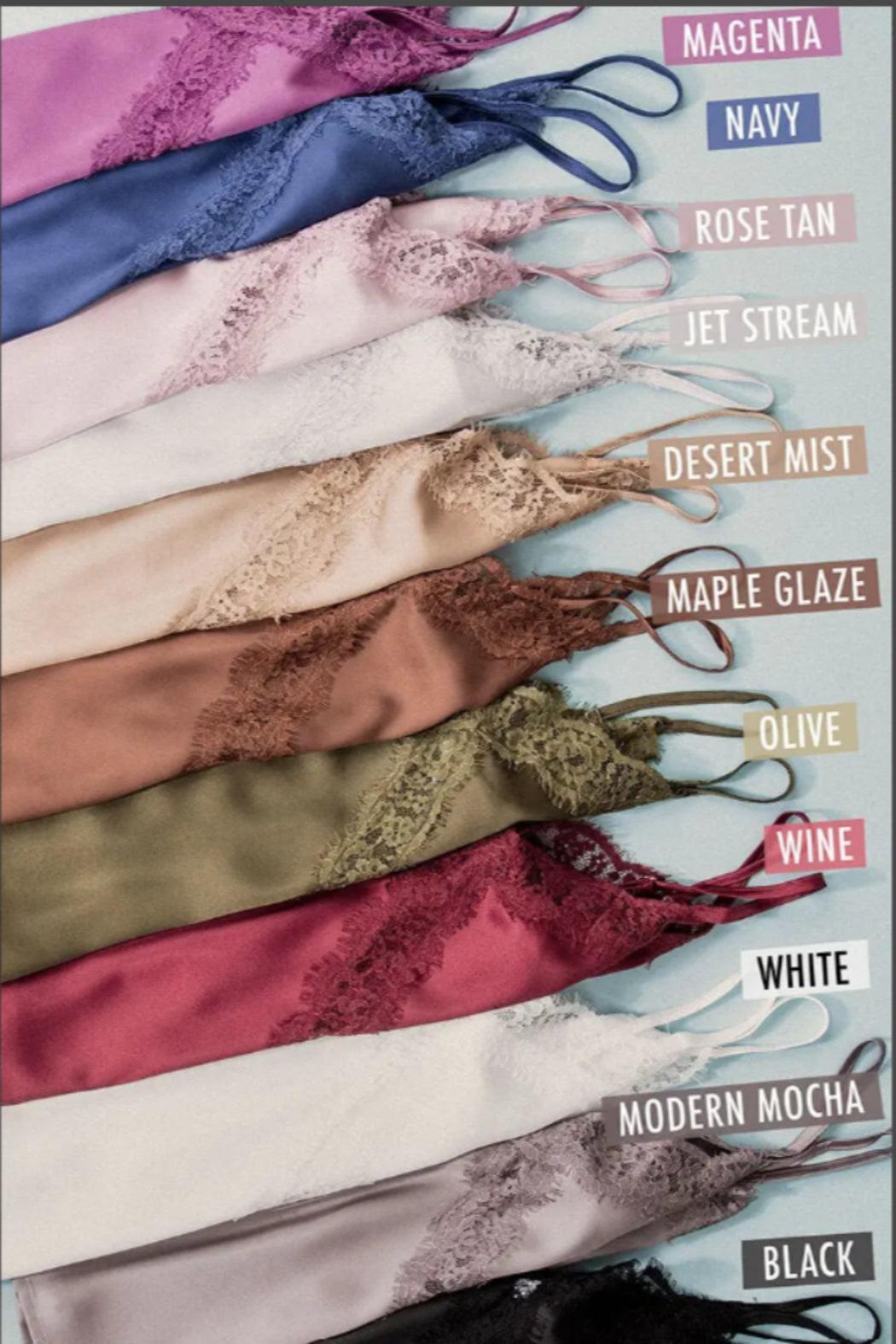 Satin Type Lace Cut Out Detail Cami Product Image