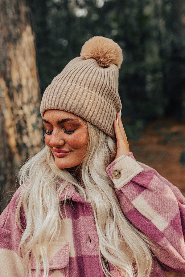 Toasty Times Fleece Lined Beanie In Iced Latte Product Image