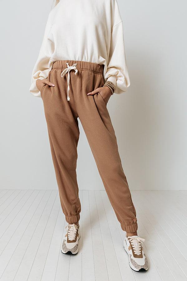 Down Time Joggers In Brown Product Image