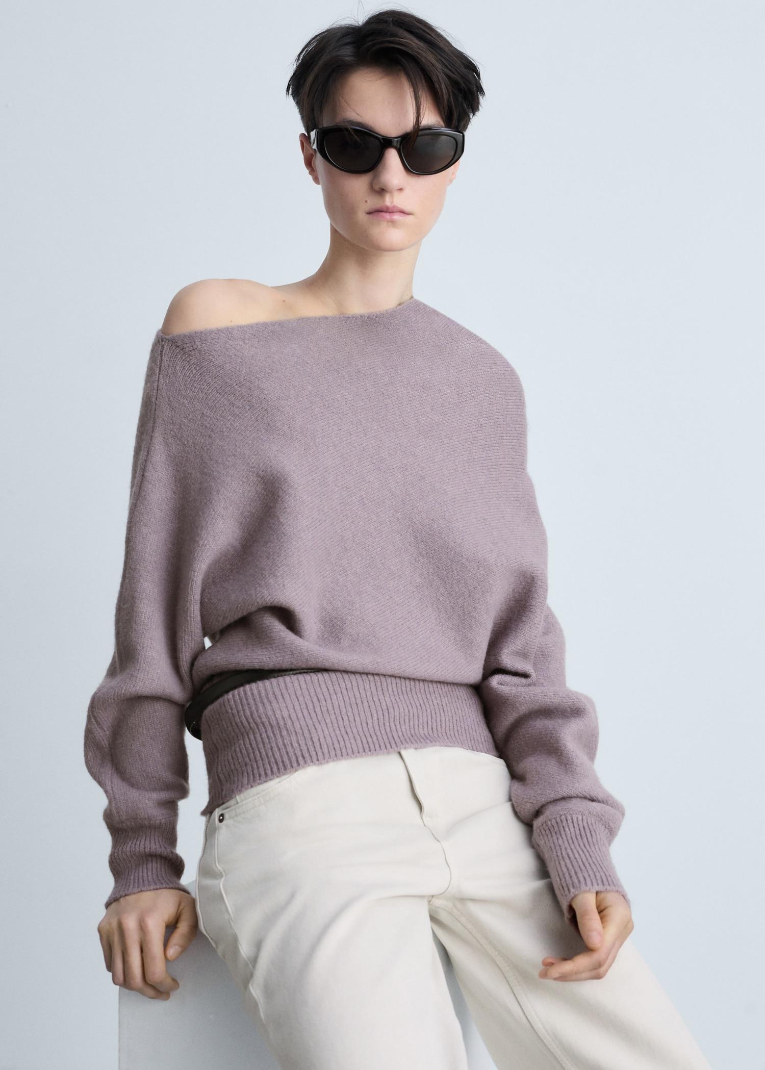 Asymmetrical wool-blend sweater - Women | MANGO USA Product Image