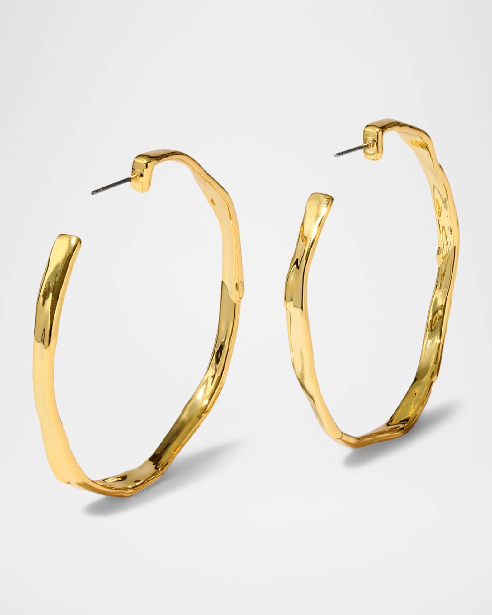 Brut Gold Skinny Hoop Earrings Product Image
