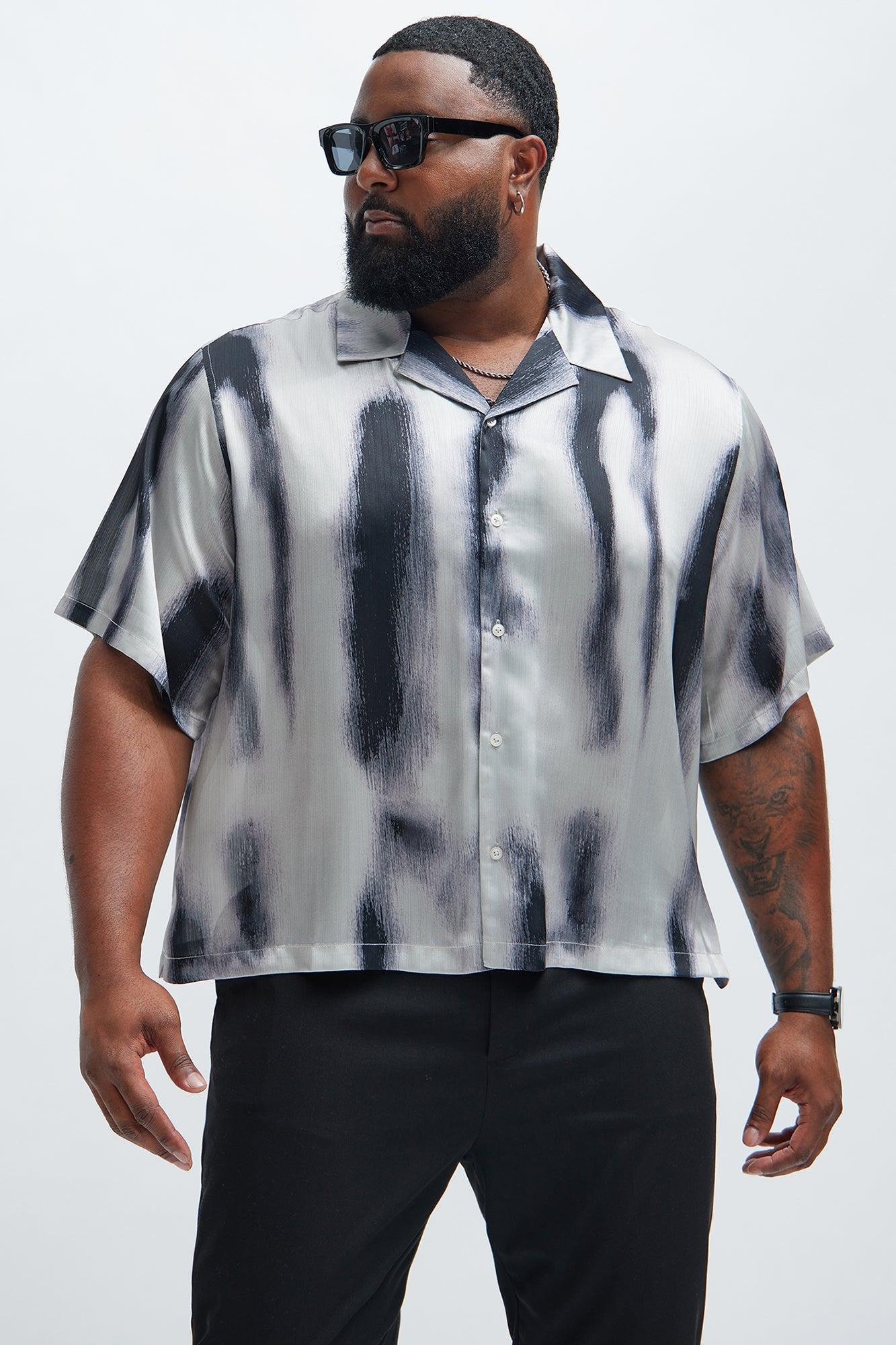 Grunge Painted Boxy Shirt - Cream/combo Product Image