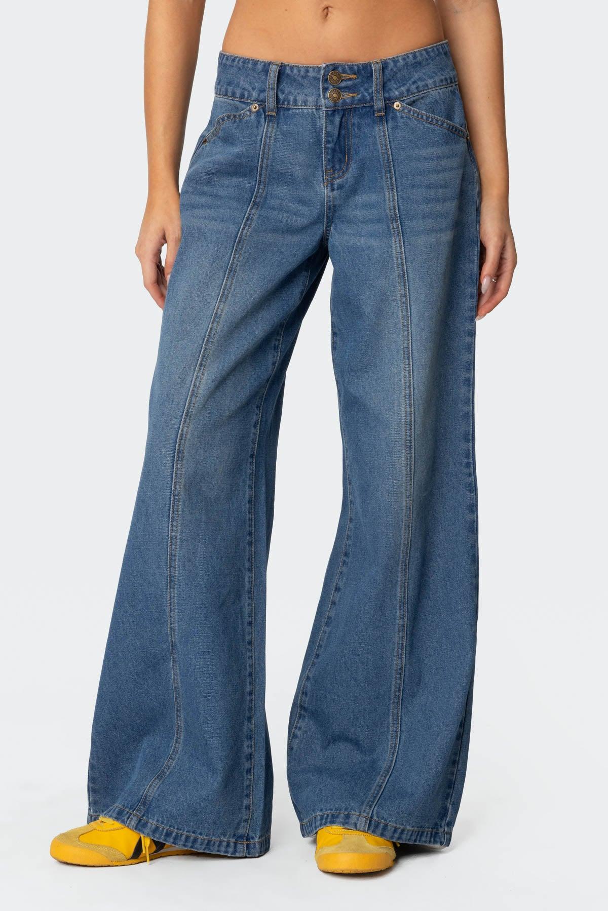 Charlie Panel Stitch Low Rise Jeans Product Image